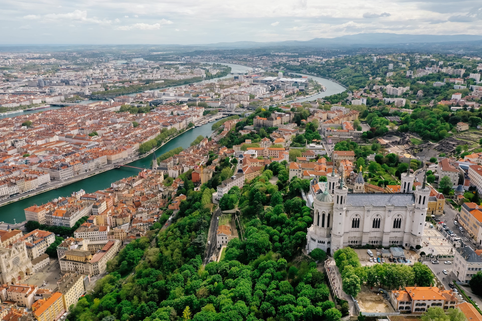 Ville de Lyon vue du ciel